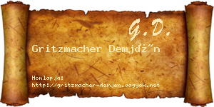 Gritzmacher Demjén névjegykártya